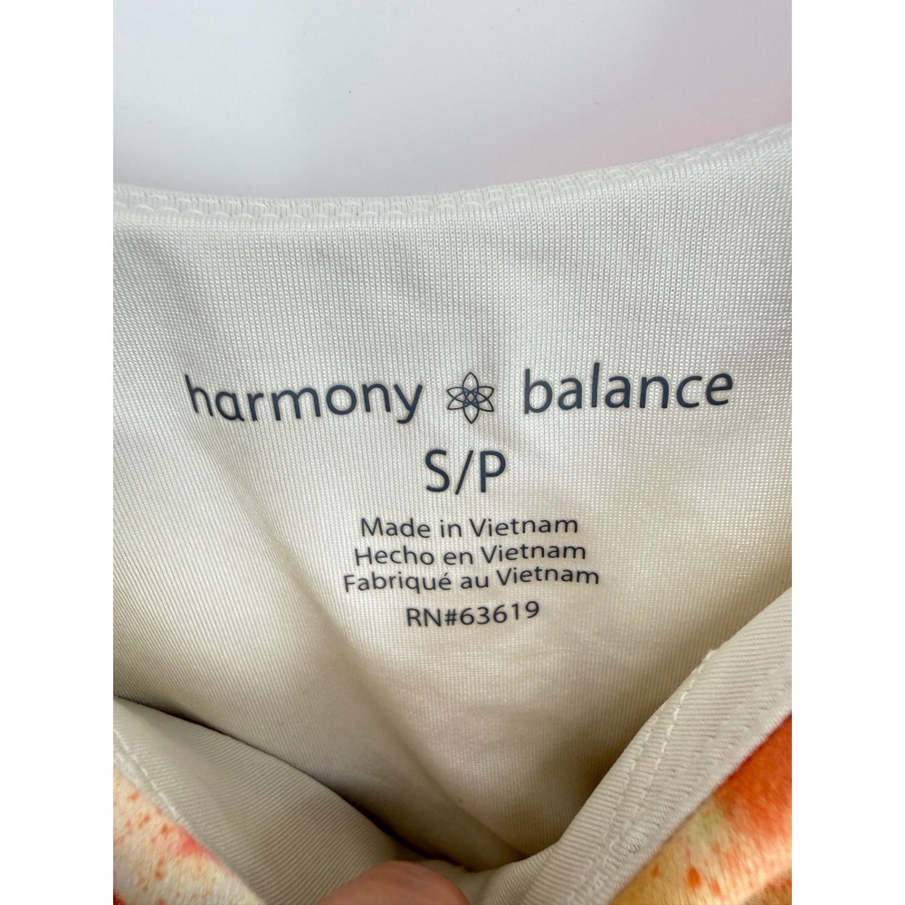 Harmony & Balance Athletic Crop Top Women Small Multi-Color Watercolor Splatter - Picture 2 of 9